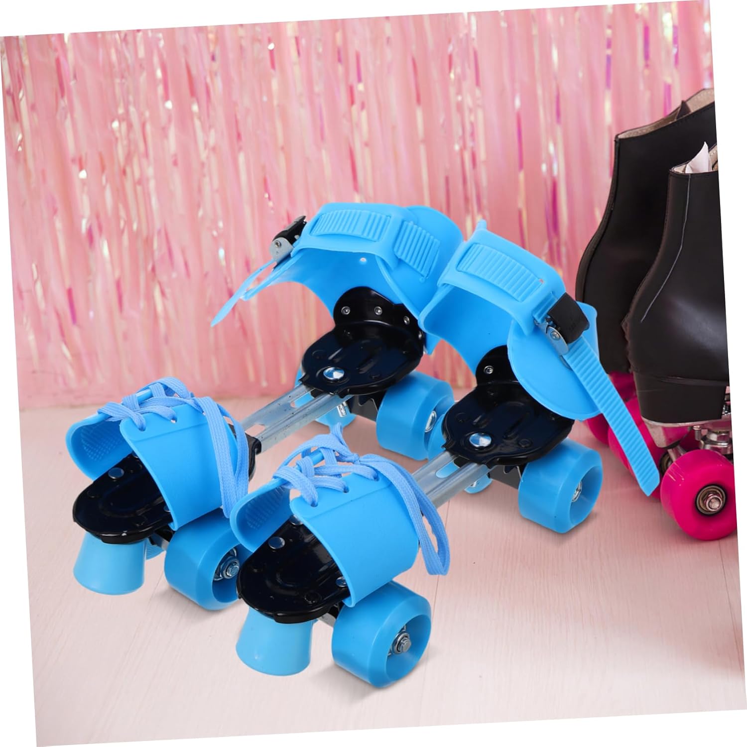 Adjustable Boy Girl's Ice Skates Boys and Girls Roller Skates Double Row Wheels Comfortable Beginners