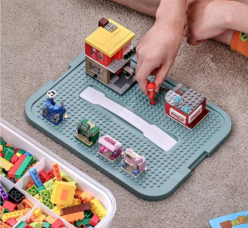 Tripla scatola portaoggetti per mattoncini Lego impilabili, scatole per giocattoli con coperchio, scatole impilabili in plastica, piccole parti trasparenti (scatola only)
