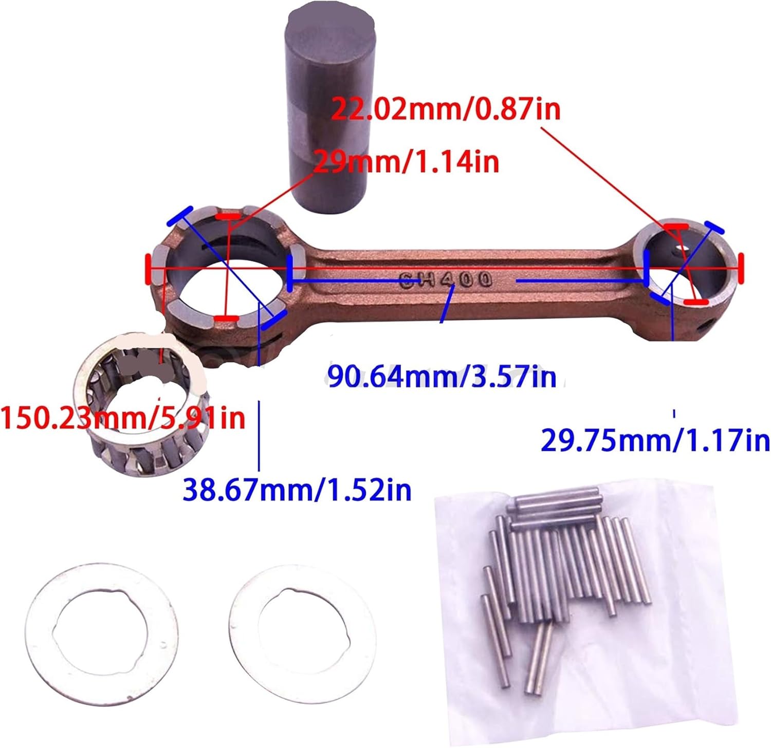 Boat Engine Connecting Rod Kit Suitable for 40HP 50HP Outboard Motor 6H4-11650-00 6H4-11651-00