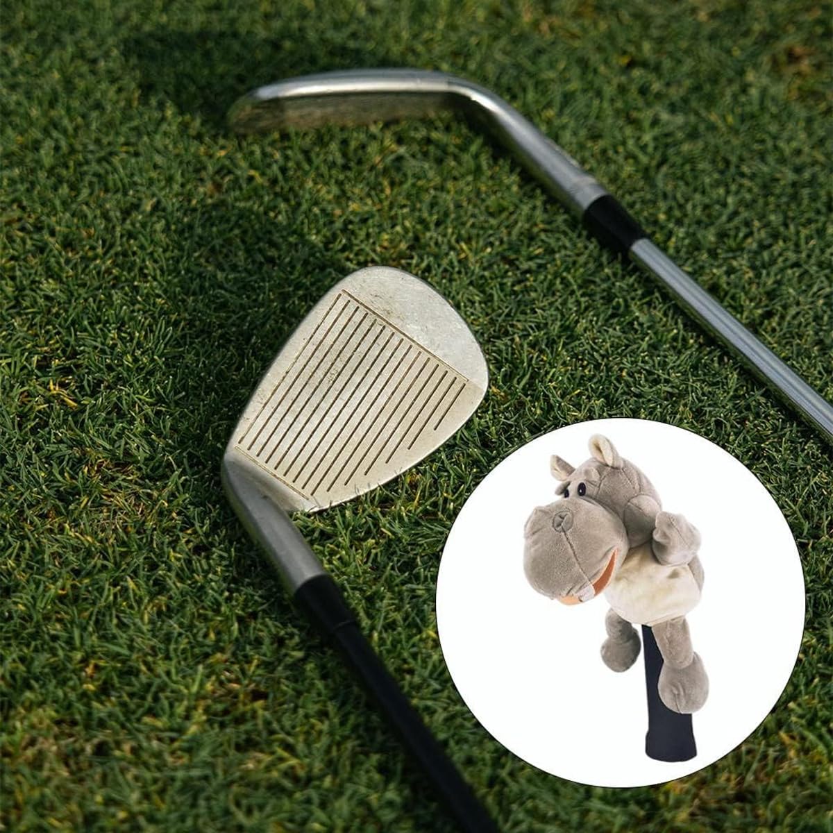 Funda para Palo de Golf con Forma de Hipopótamo Gris, Alnicov, Protector Universal para Driver