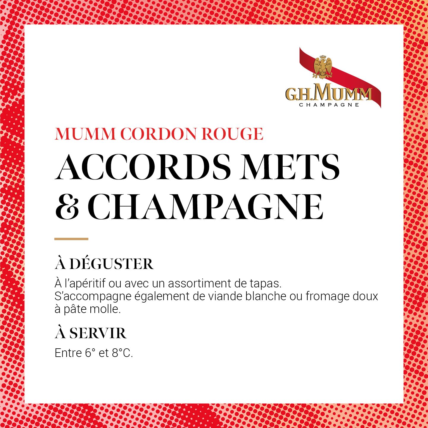 G.H, MUMM Champagne Cordon Rouge - 12,5%, 75cl avec étui