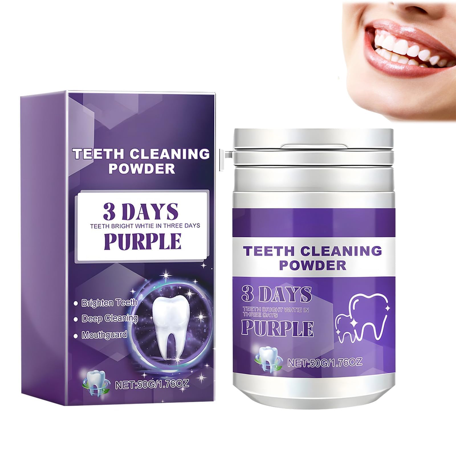 KASTWAVE Teeth Whitening Powder, Enamel-Friendly Tooth Powder for Whitening and Stain Removal, 3-Day Deep Cleaning and Remineralizing Mint Tooth Whitener