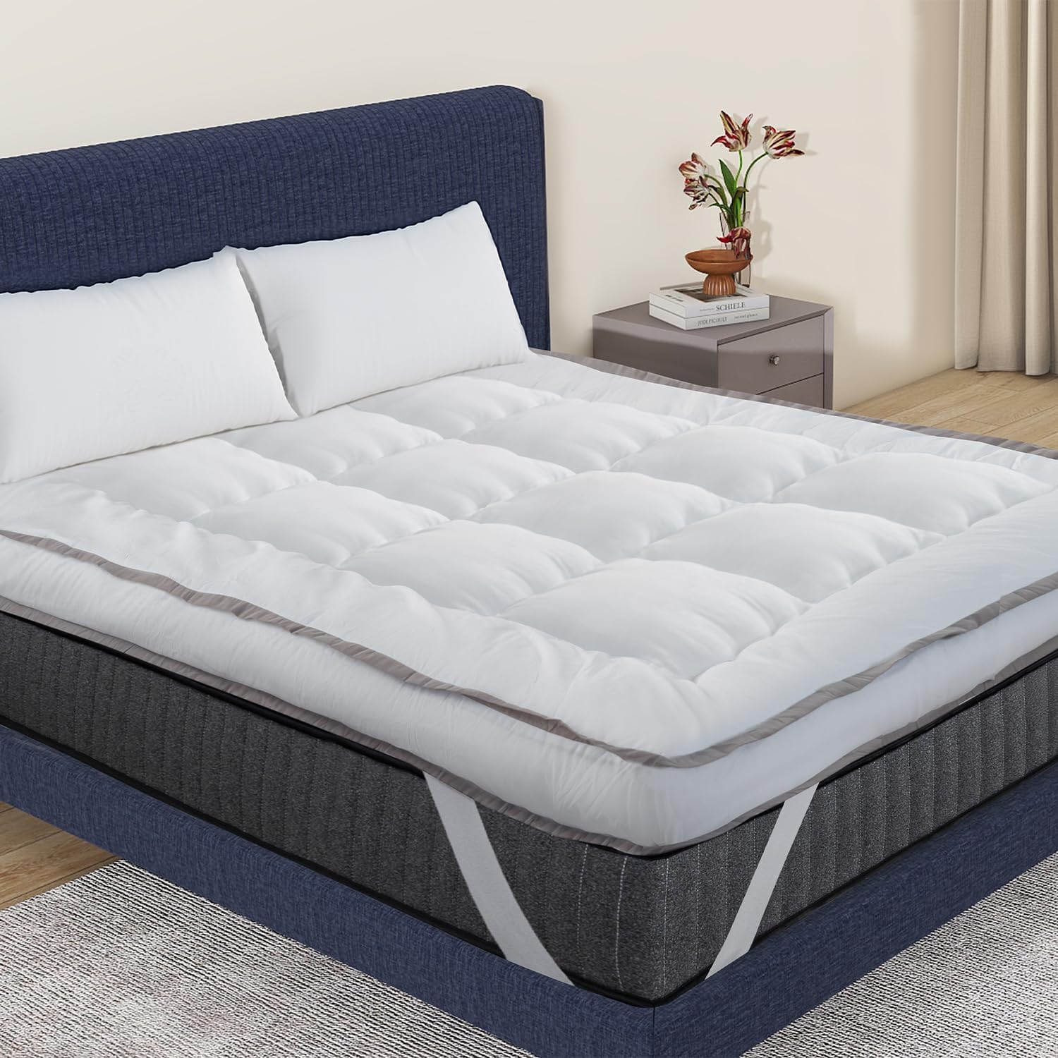 Ubuy Cooling Pillow Top Mattress ELEMUSE King Size Dual Layer Inch