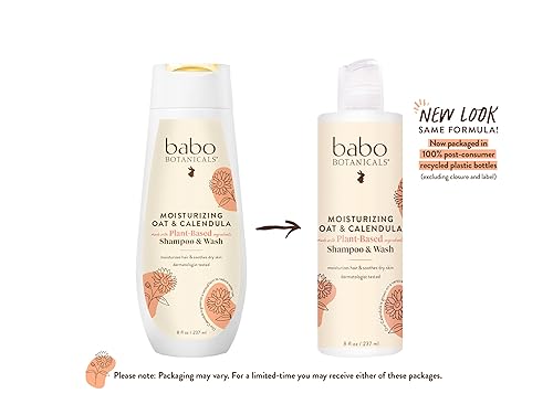 Miniatura 2 de Babo Botanicals Champú y lavado hidratante de leche de avena, caléndula 8 onzas líquidas