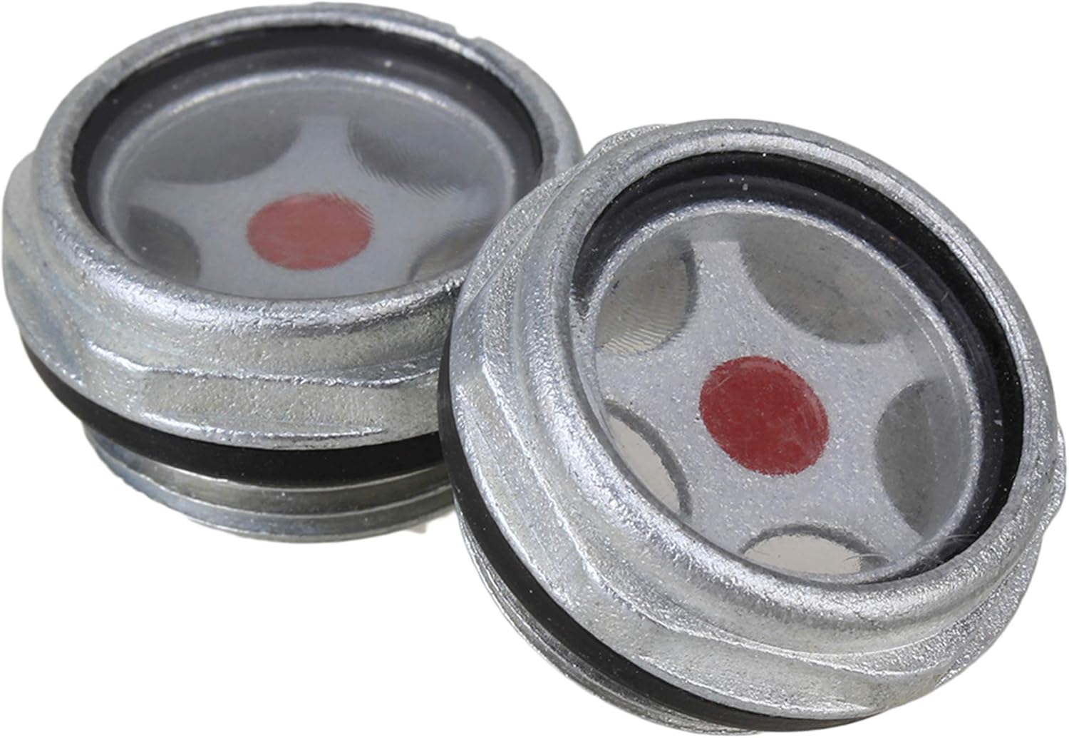 CNBTR 1.26 x 1.02 x 0.67 inch (Dia x D1 x H) Air Compressor Metal Oil Sight Glass Threaded G3/4 Silver Pack of 2