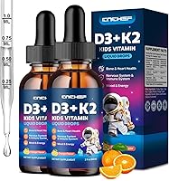Vista 8 de Gotas de vitamina D3 K2 para niños, suplemento líquido con magnesio para absorción de calcio, salud de las articulaciones, dientes y corazón, sin