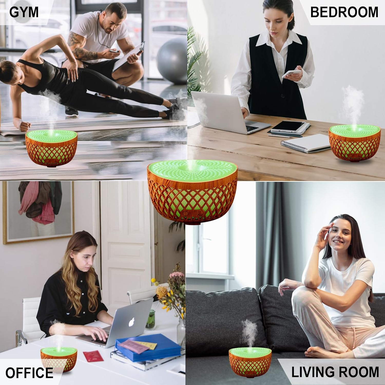 Aromatherapy Essential Oil Diffuser, 320ml Ultrasonic Fragrant Oil Large Room Humidifier, Diffusers for Home(Waterless Auto-Off, 7 Color LED Lights,Cool Mist Humidifiers)