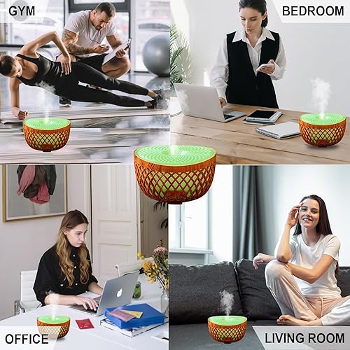 Miniatura 7 de Difusor de aceite esencial de aromaterapia, humidificador ultrasónico de aceite aromático para habitaciones grandes, difusores para el hogar