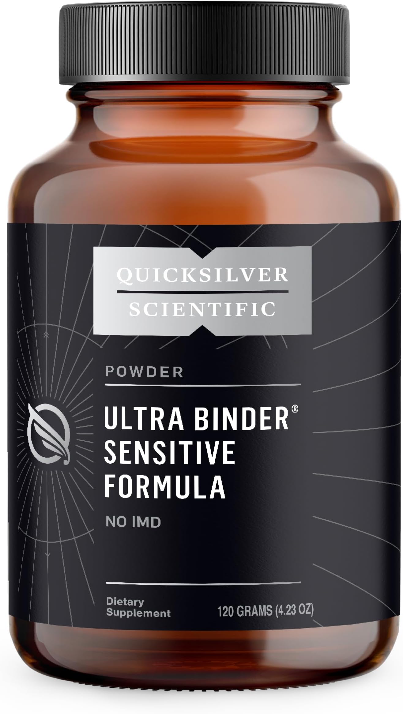 Quicksilver Scientific Ultra Binder Sensitive Formula - Gut Health Supplement with Activated Charcoal, Bentonite Clay - Cleansing Support Powder (120g)
