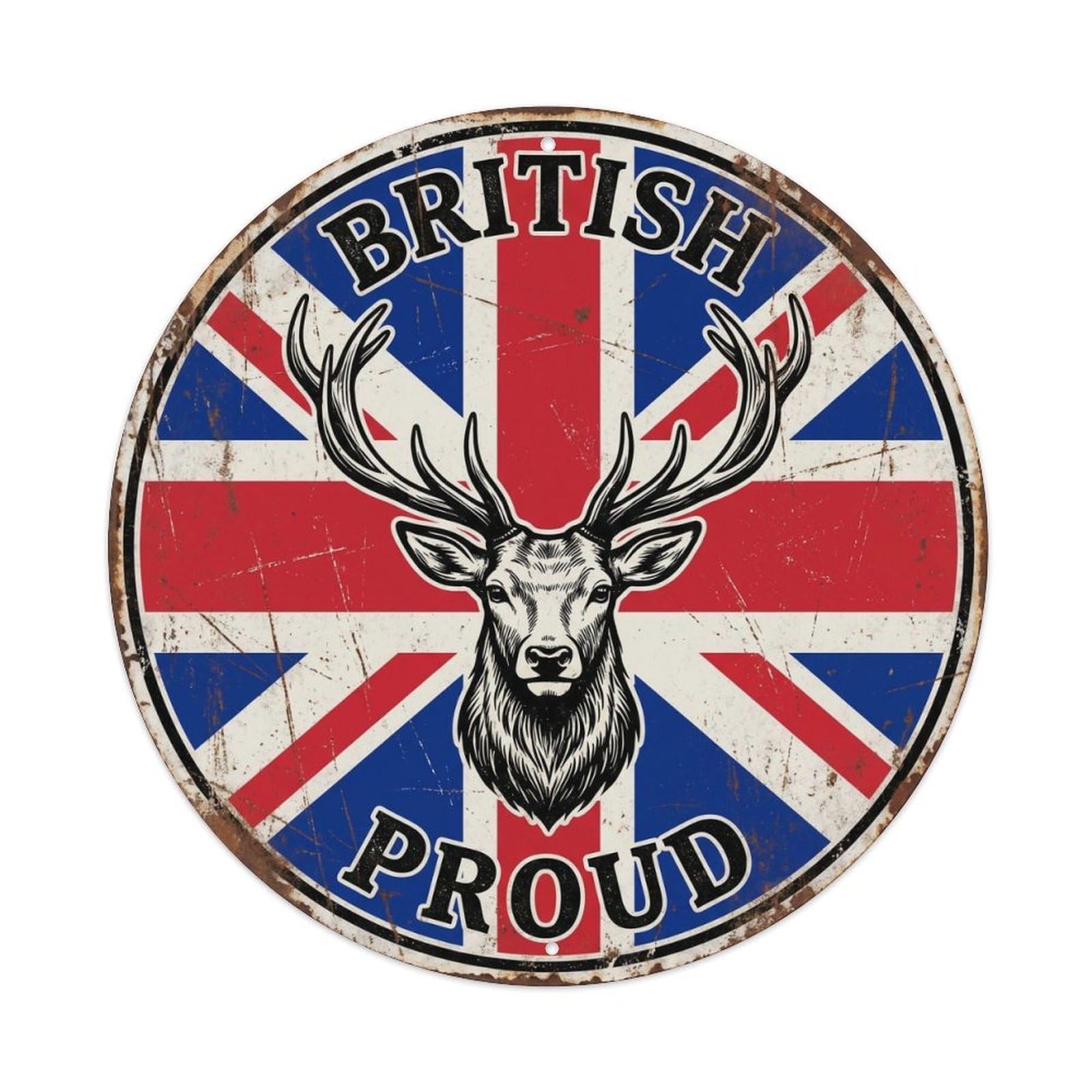 British Proud Stag Wildlife Heritage Emblem Metal Tin Sign