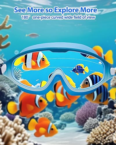 Miniatura 6 de seasprint Swim Goggles for Kids 6-12, Wide View Anti-Fog UV Protection No Leaking,Boys Girls Youth Swimming Goggles