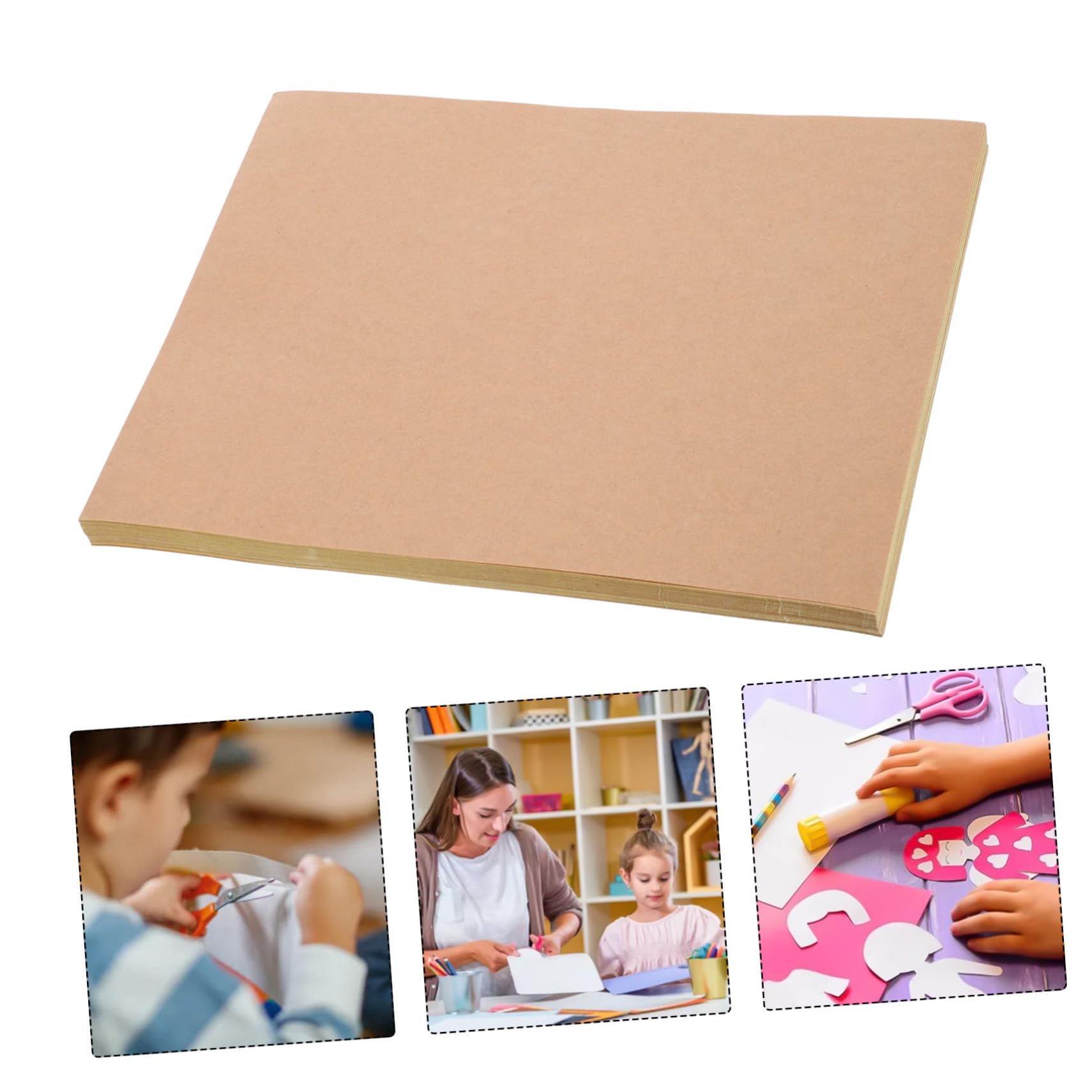 50fogli Carta Adesiva Kraft Stampabile Etichette Adesive Autoadesive in Carta Kraft per Stampante Etichette di Adesiva