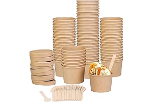 Ruisita 50 Pack 8 Ounce Ice Cream Packaging Containers