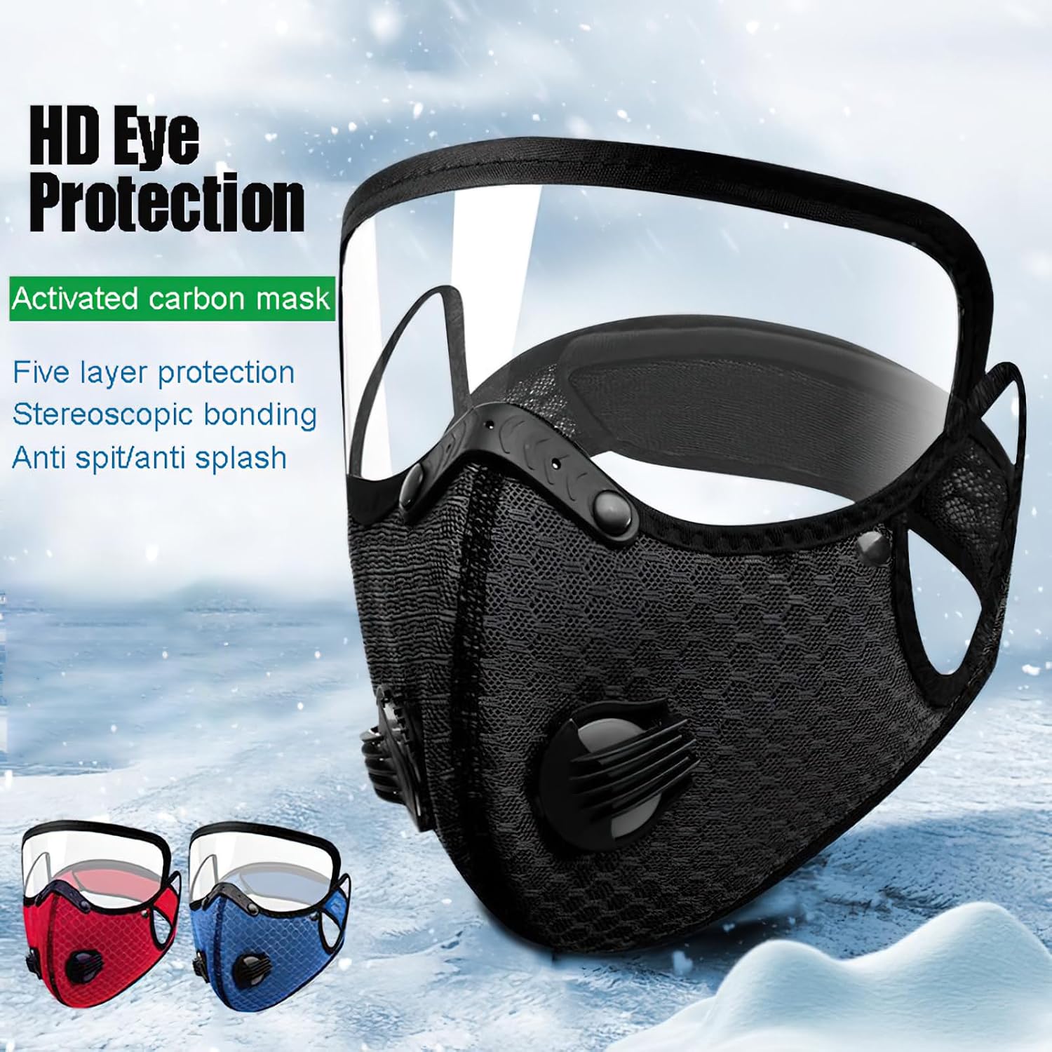 Detachable Protective Goggles Riding mask, Windproof, dustproof, and Anti Droplet, All Season Universal Sports mask