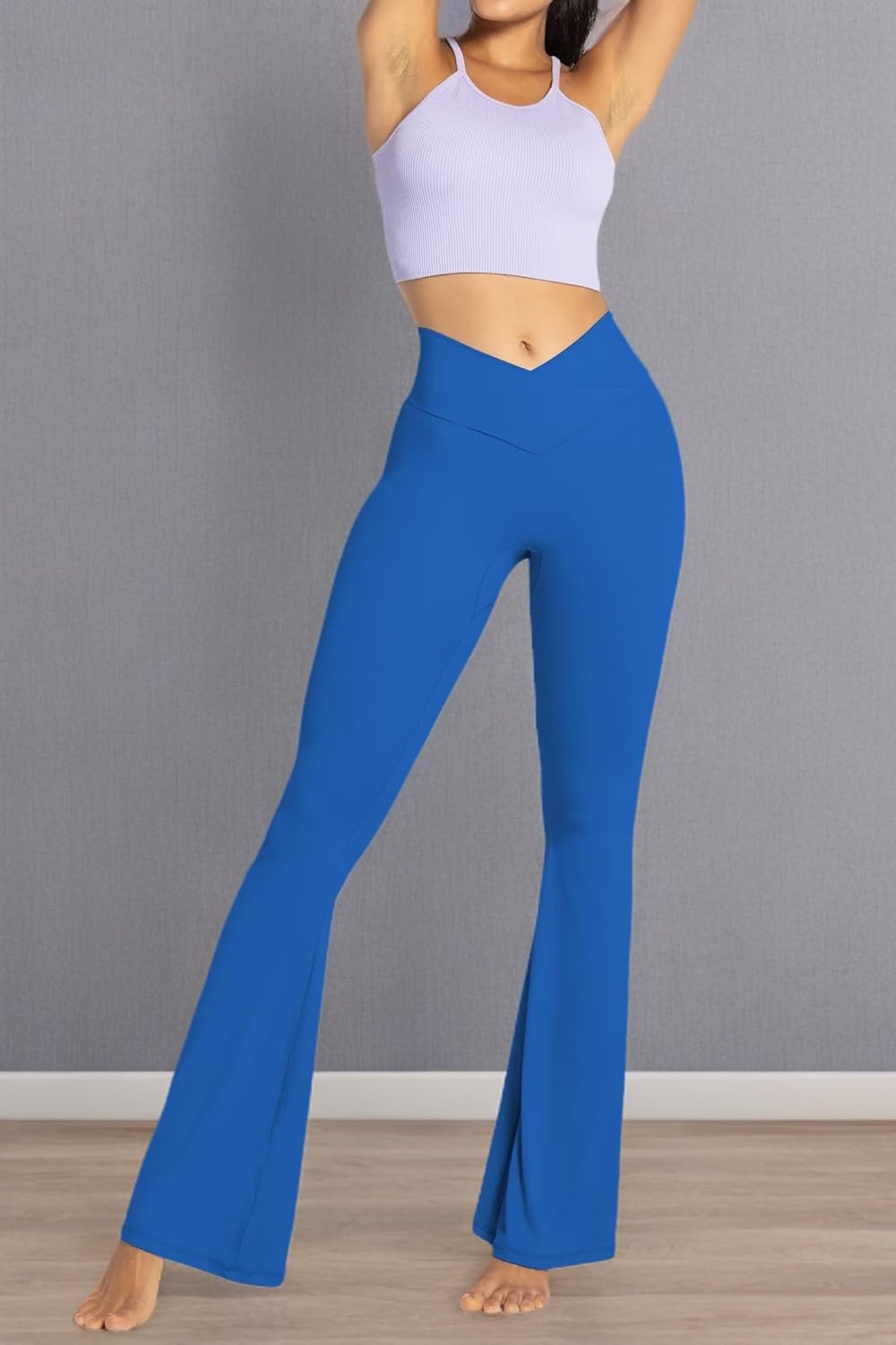 Sunzel Womens Flare Leggings No Front Seam Flare Yoga Pants with Tummy Control Crossover High Waist - 28" / 30" / 32" / 34" - Image 9