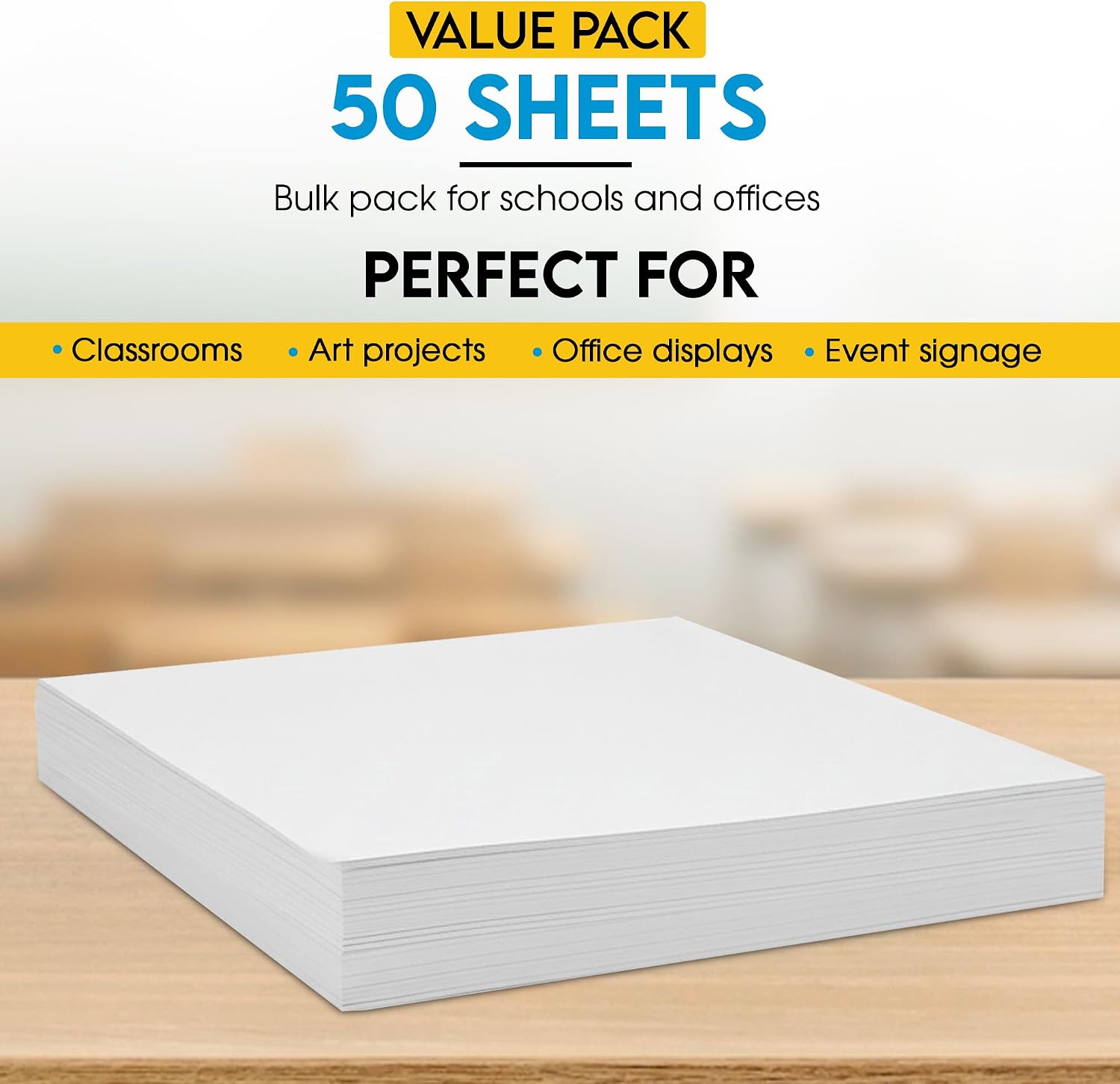 White Poster Board Poster Paper, Value Poster Boards Pack of 100 Sheets Posterboard, Large Poster Board Bulk for School Supplies Art Craft Project Presentation - Enday image 5
