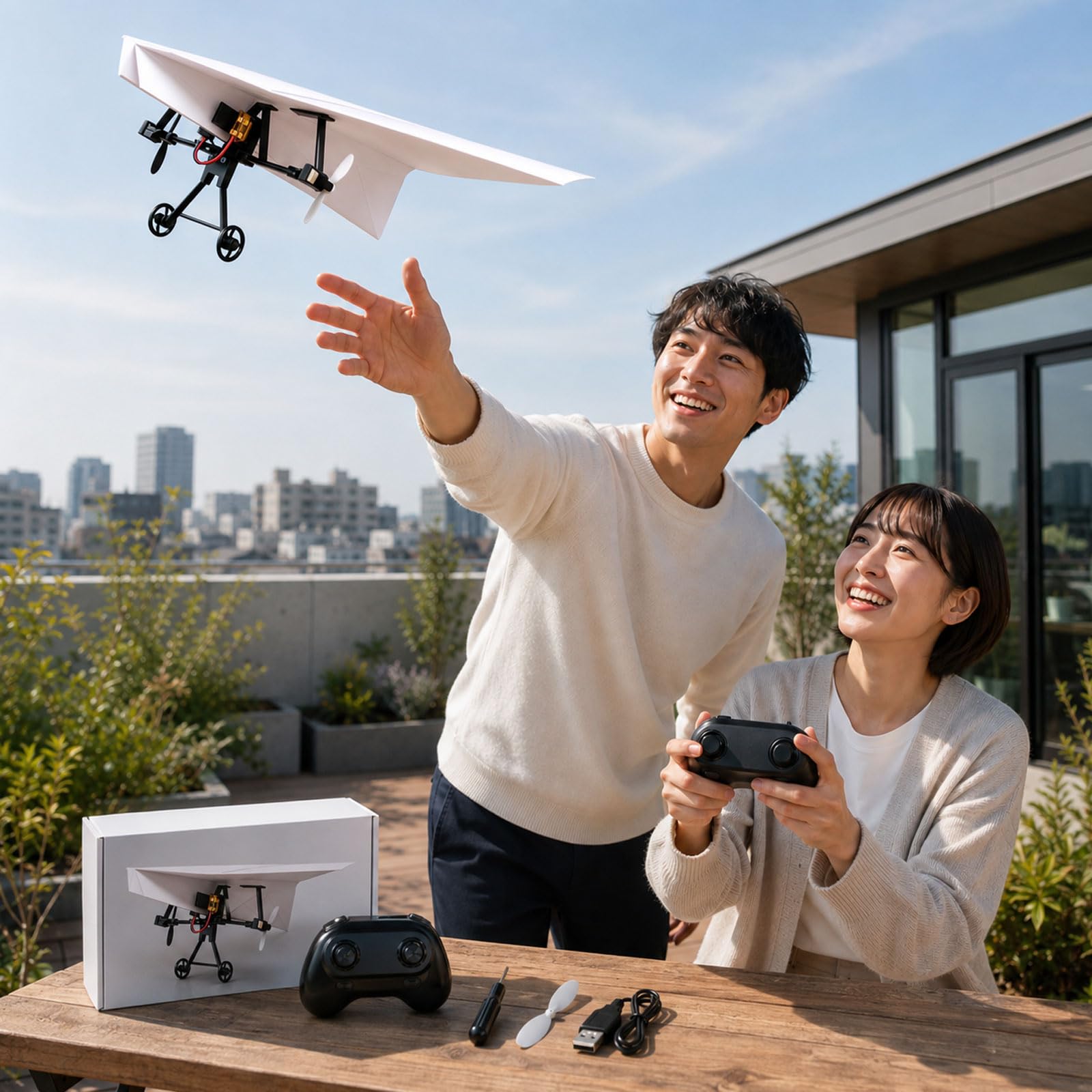 Amazon | 紙飛行機 ラジコン キット DIY 電動 飛行機 おもちゃ