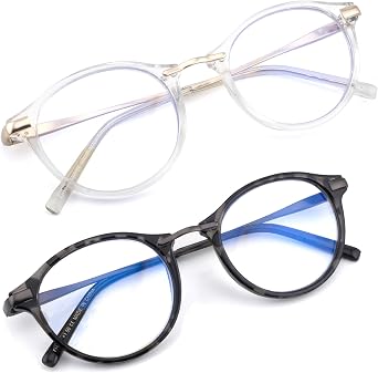 Round Reading Glasses Women Men Progressive Multifocus/Full Magnified Lens Readers Blue Light Blocker