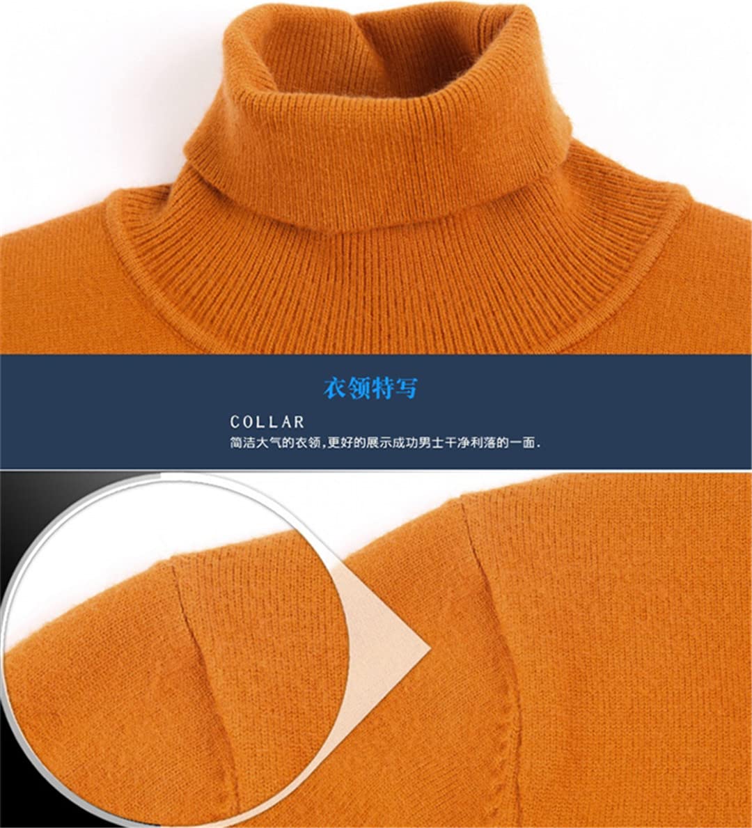 Hamthuit Uomini Cashmere Cotone Misto Dolcevita Uomo Maglione Autunno Inverno Uomini Maglione Caldo, Grigio scuro9, XL
