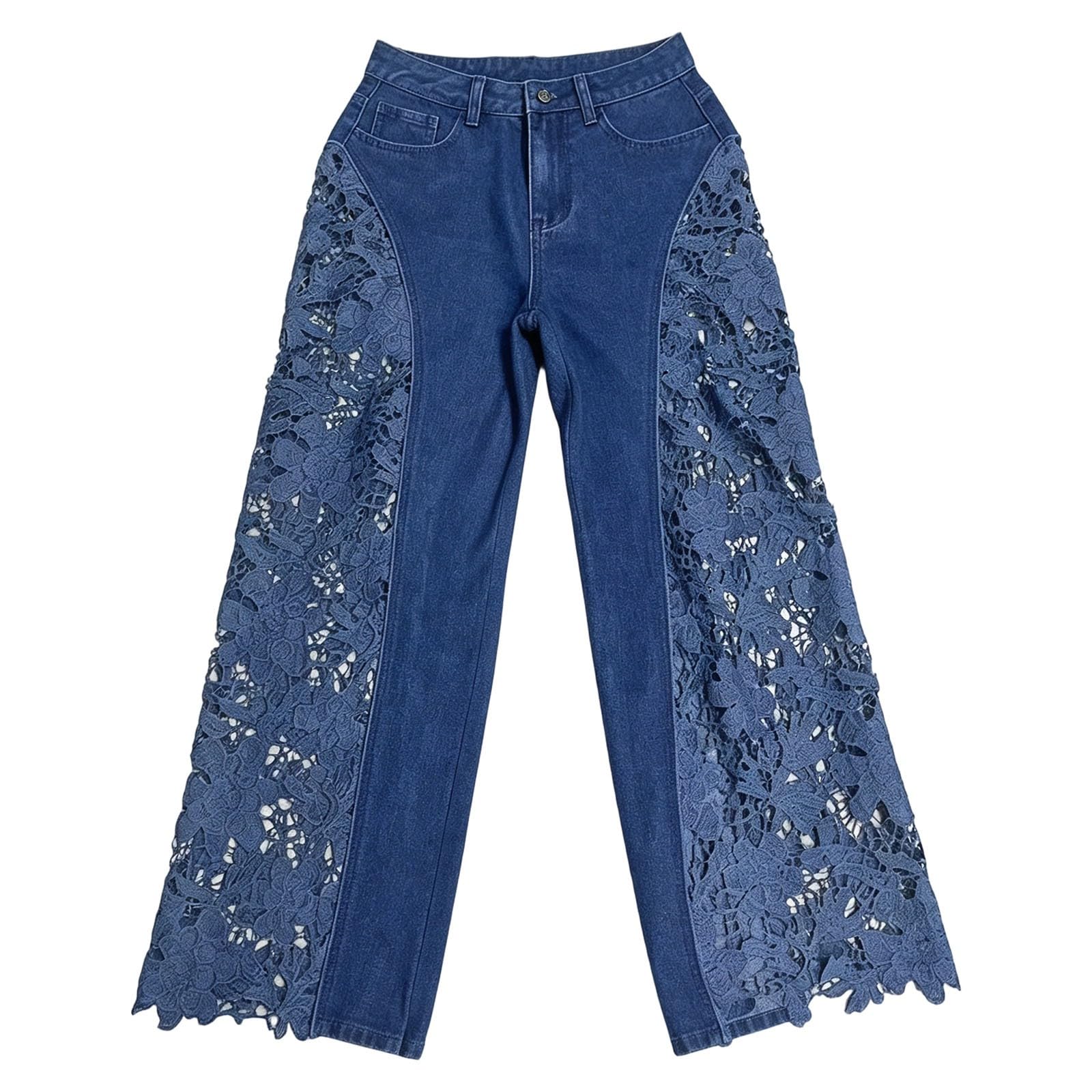 Jeans Larghi Donna Vita Alta Jeans Elasticizzati Curvy Gamba Larga Pantaloni Denim Vita Alta Casual Larghi Taglie Forti Pantaloni Baggy Leggeri Wide Leg Eleganti Streetwear con Tasche Moda Vintage