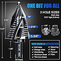 Vista 6 de Juego de brocas de paso con cuatro ranuras en espiral M35 de 1/4" a 1-3/8