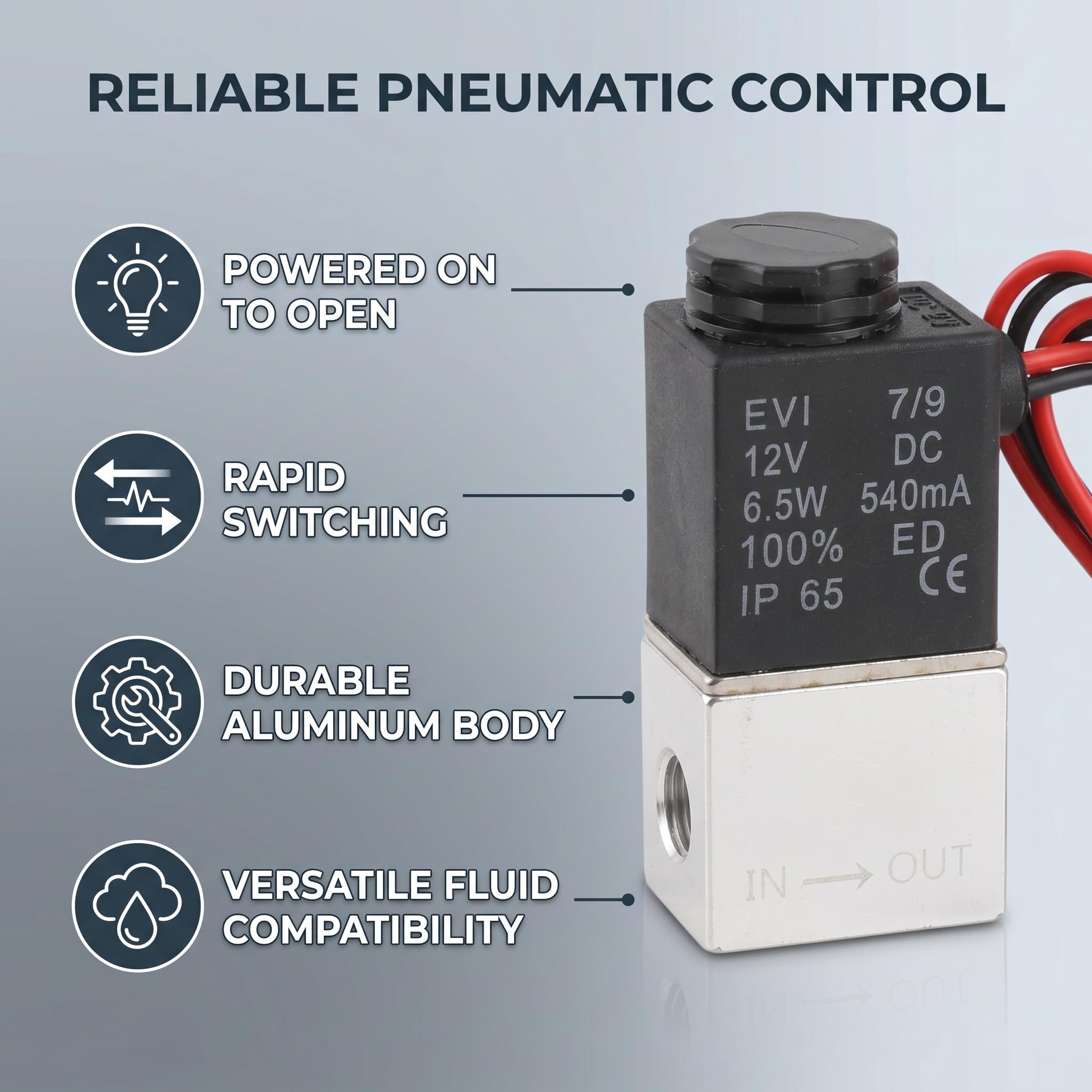 Elektromagnetyczny zawór pneumatyczny, 12 V DC 1/8", 2 drogi, normalnie zamknięte, aluminiowy pneumatyczny zawór elektromagnetyczny gazowy kontroler wody w płynie do systemu pneumatycznego
