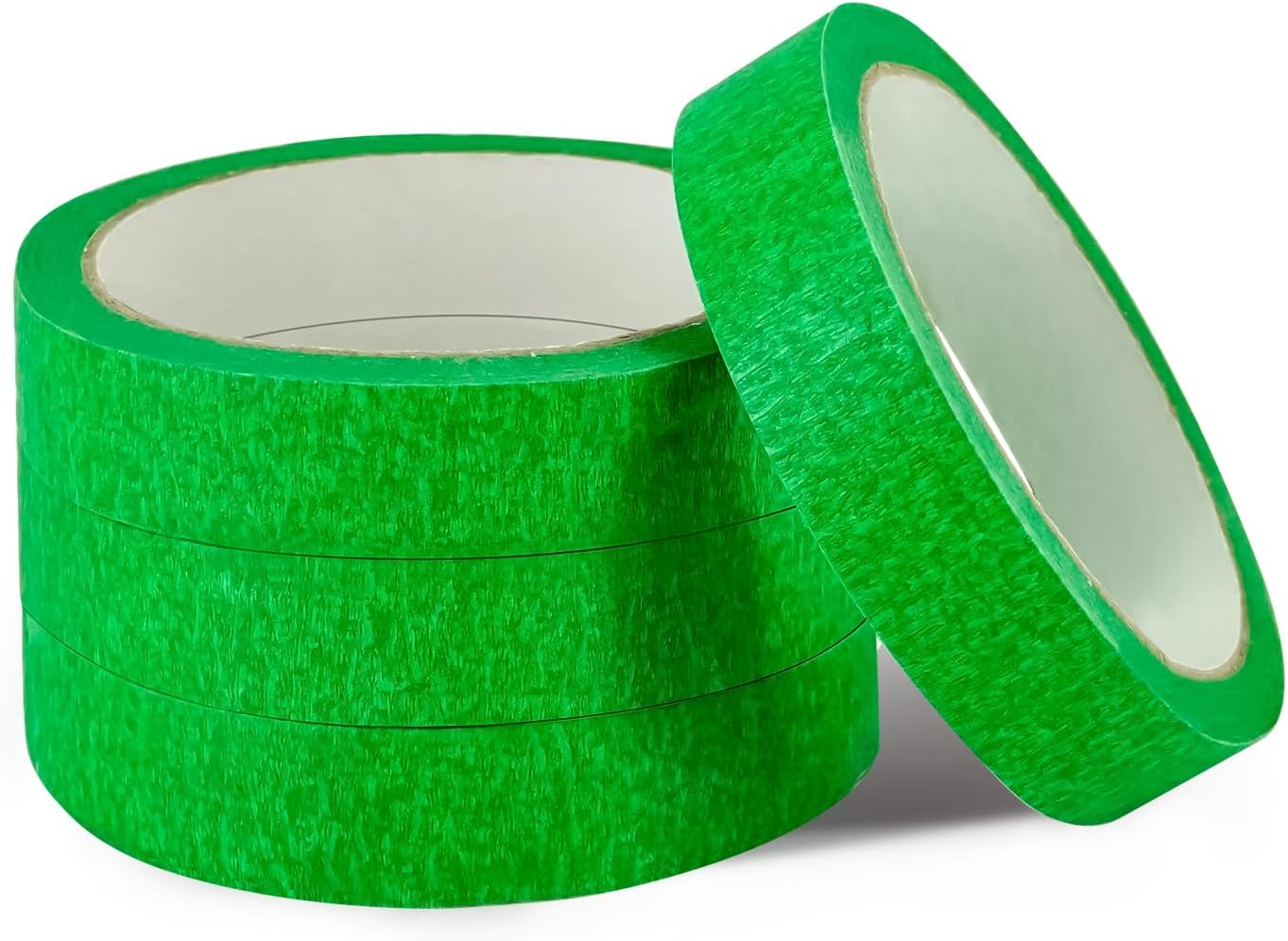 HXC 4 Rolls Low Tack Masking Tape, Green Masking Tape 20 mm x 20 m Painters Tape Writable Tearable for Indoor Painting Stucco Masking and Decorating