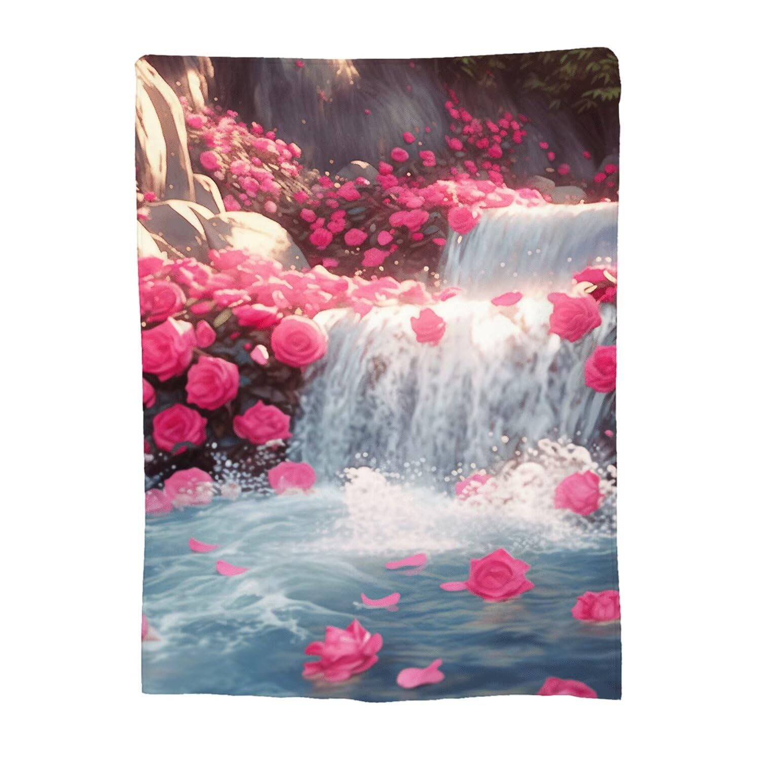 Couverture flanelle 100x150cm douillette pour canapé et lit plaid chaud Waterfall 14-218