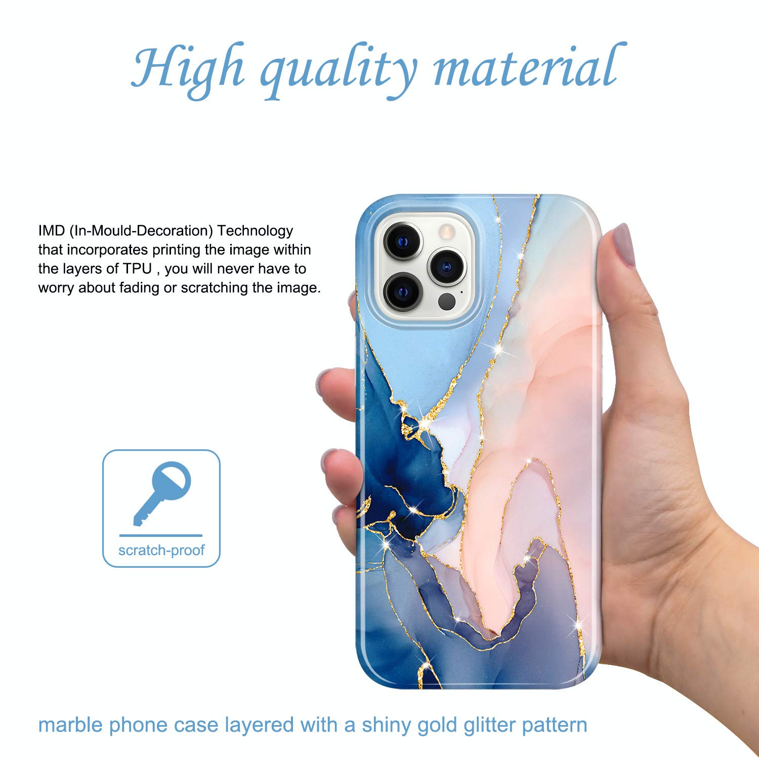 Aazon.co: JIAXIUFEN Galaxy S22 Case Gold Sparkle Glitter Arble Sli - View #2