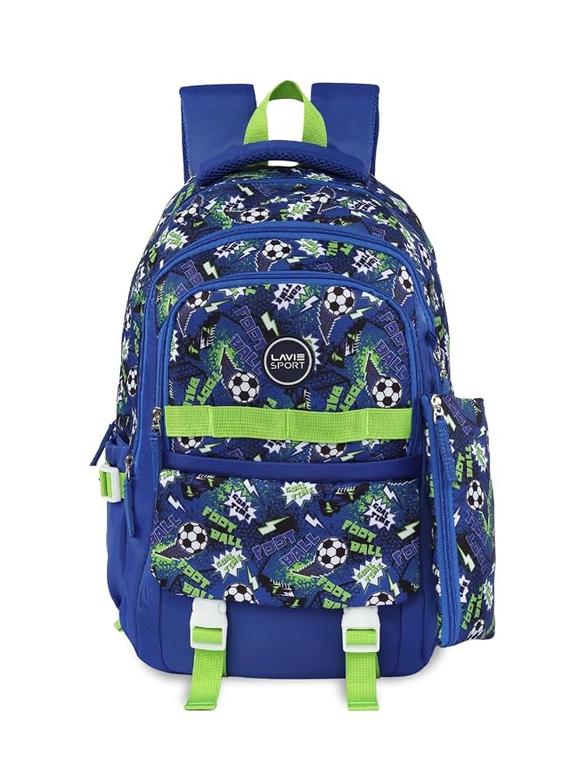 Lavie Sport soccer Laptop Backpack | 36 Liters | Fits Upto 16 Inch | Laptop Compatiable | Rain Cover | Gift for Boys & Girls