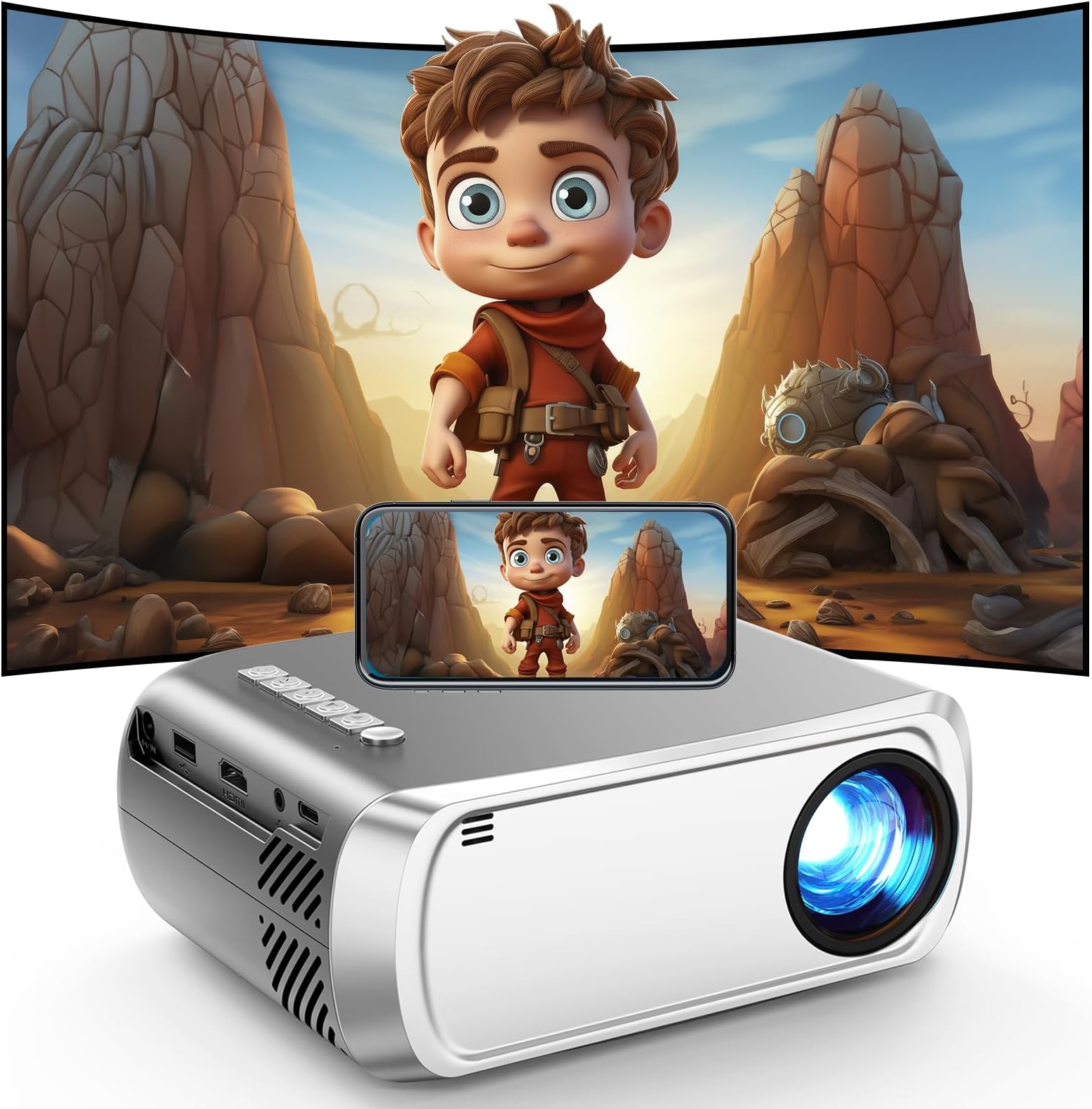 Amazon.com: Mini Projector With WiFi, iTJQ Portable Projector 1080P ...