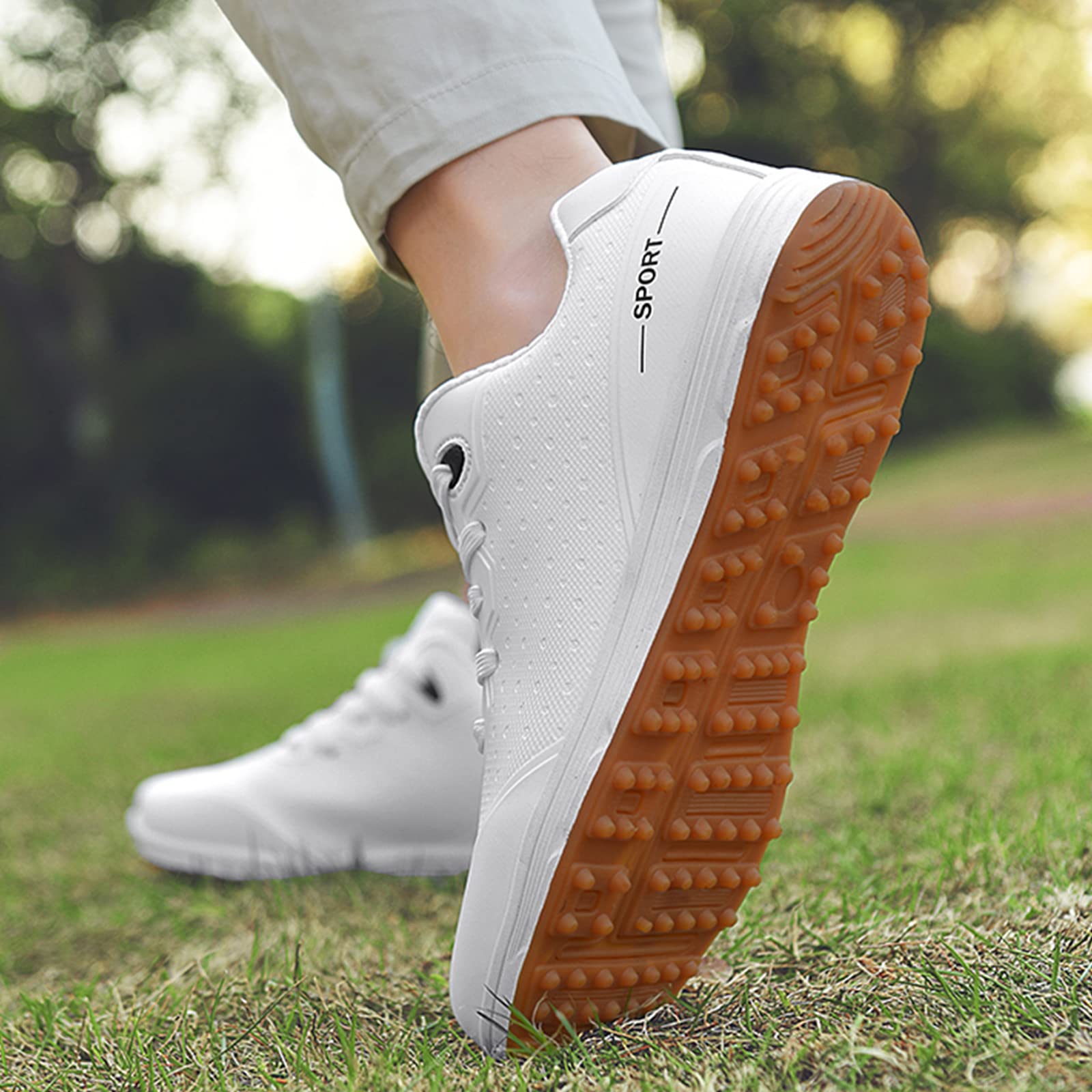 SDEQA Chaussures De Golf Femmes Traineurs Imperméables Extérieurs sans Pointes Grande Taille Anti-Skid Respirante