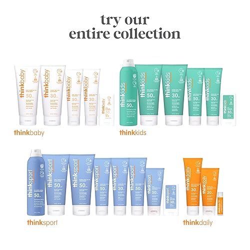 Miniatura 5 de Think Protector solar mineral deportivo, SPF 30, protector solar de óxido de zinc transparente, 3 onzas líquidas, resistente al agua, seguro para