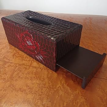 Amazon.co.jp: 鎌倉彫 工芸品 ティッシュケース ティッシュBOX