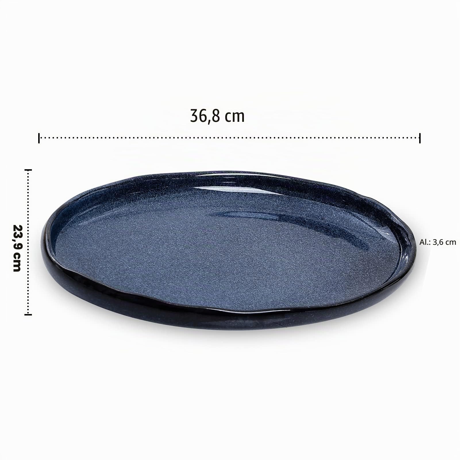 vicrays Plato de cerámica para servir, platos ovalados extragrandes de porcelana de 14.5 pulgadas, platos largos para servir, fiesta, restaurante, comida, carne, sushi, pescado, pavo