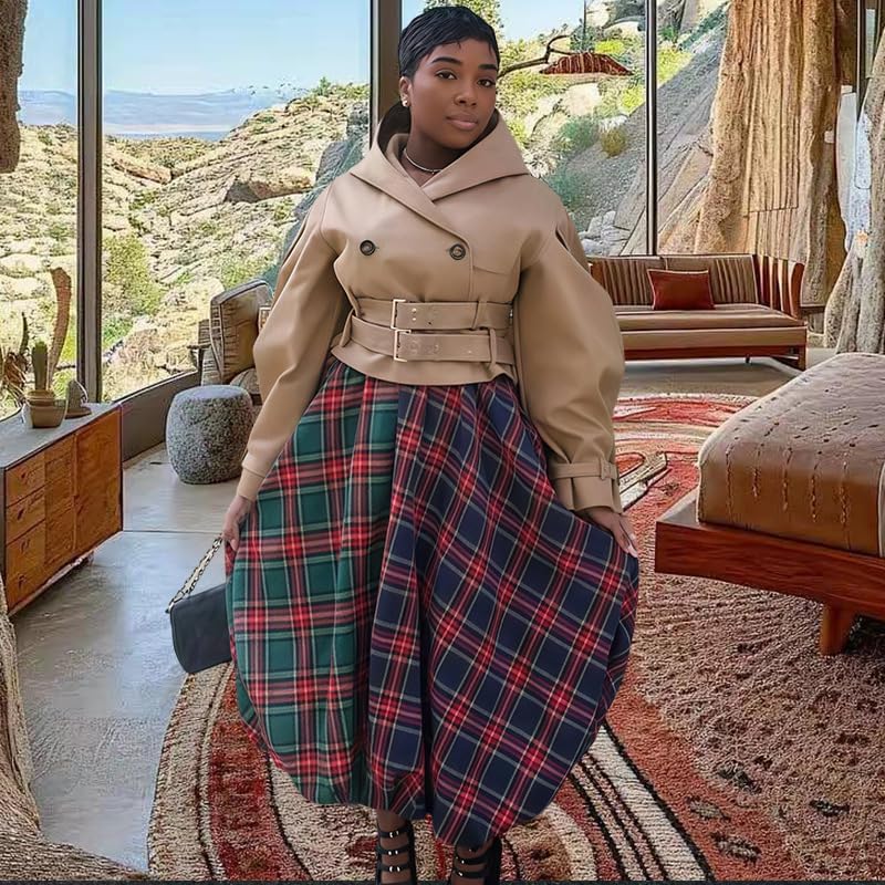 Molilove Women's Button Down Hooded Jacket Sweatshirt Casual Long Sleeve Belted Crop Jackets Coat Fall Windbreaker Outerwear - Image 2