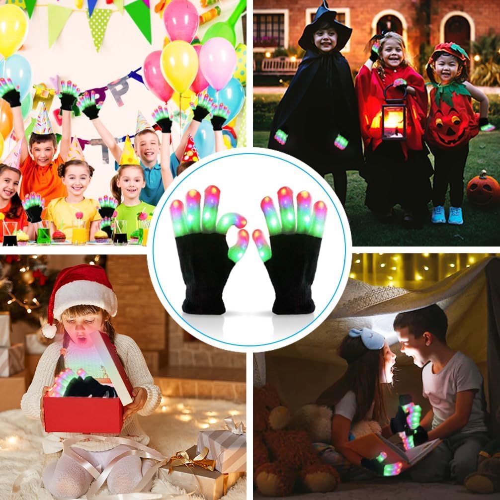 Luwint LED Light Up Gloves, Flashing Light Show Gloves for Rave, Concert & Parties, Cool Glow in The Dark Accessories