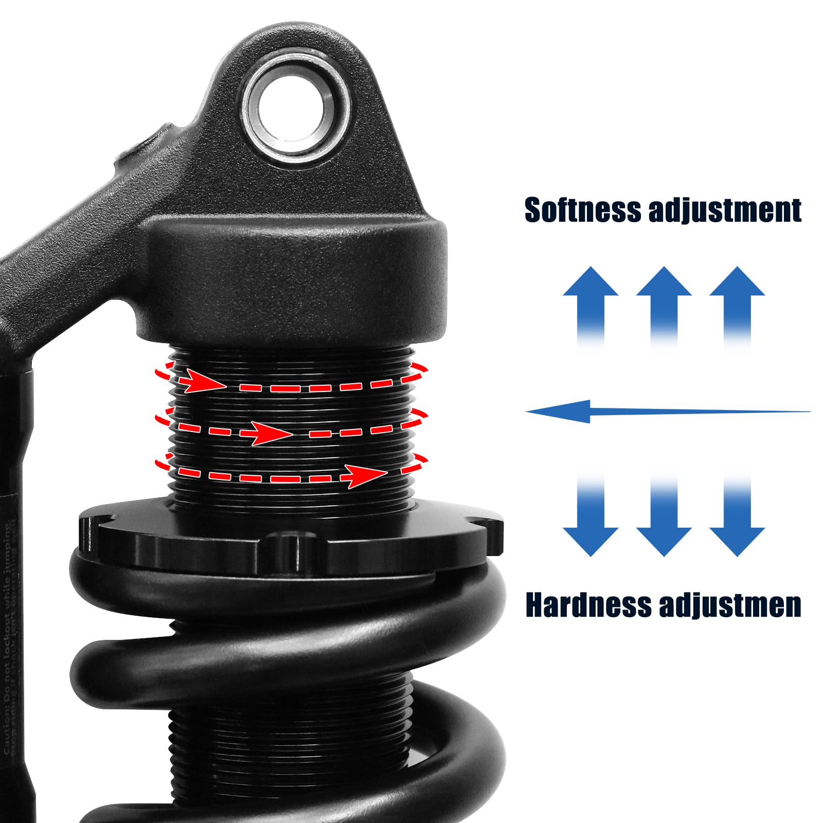 Amortisseur VTT pneumatique réglable, 190‑265 mm, 550 LBS. Rebond, Compression, précharge, Hauteur et Pression d’air (200‑300 PSI) réglables. pour VTT, Descente et VAE (240MM550LBS)