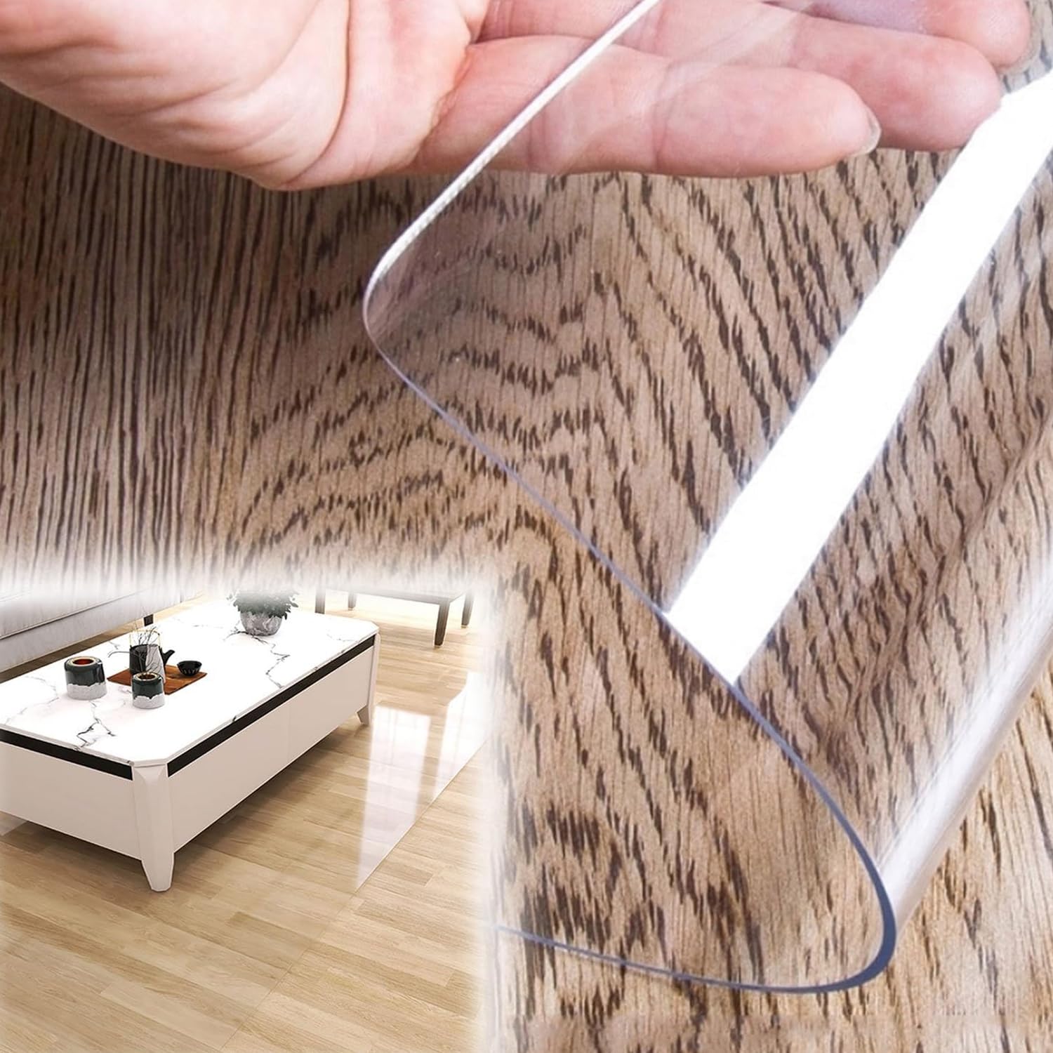 Alfombrilla transparente de PVC de 1,5 mm para silla de suelo duro, alfombrilla antideslizante para silla de escritorio de oficina, protector para parquet de madera, 40 x 40 cm