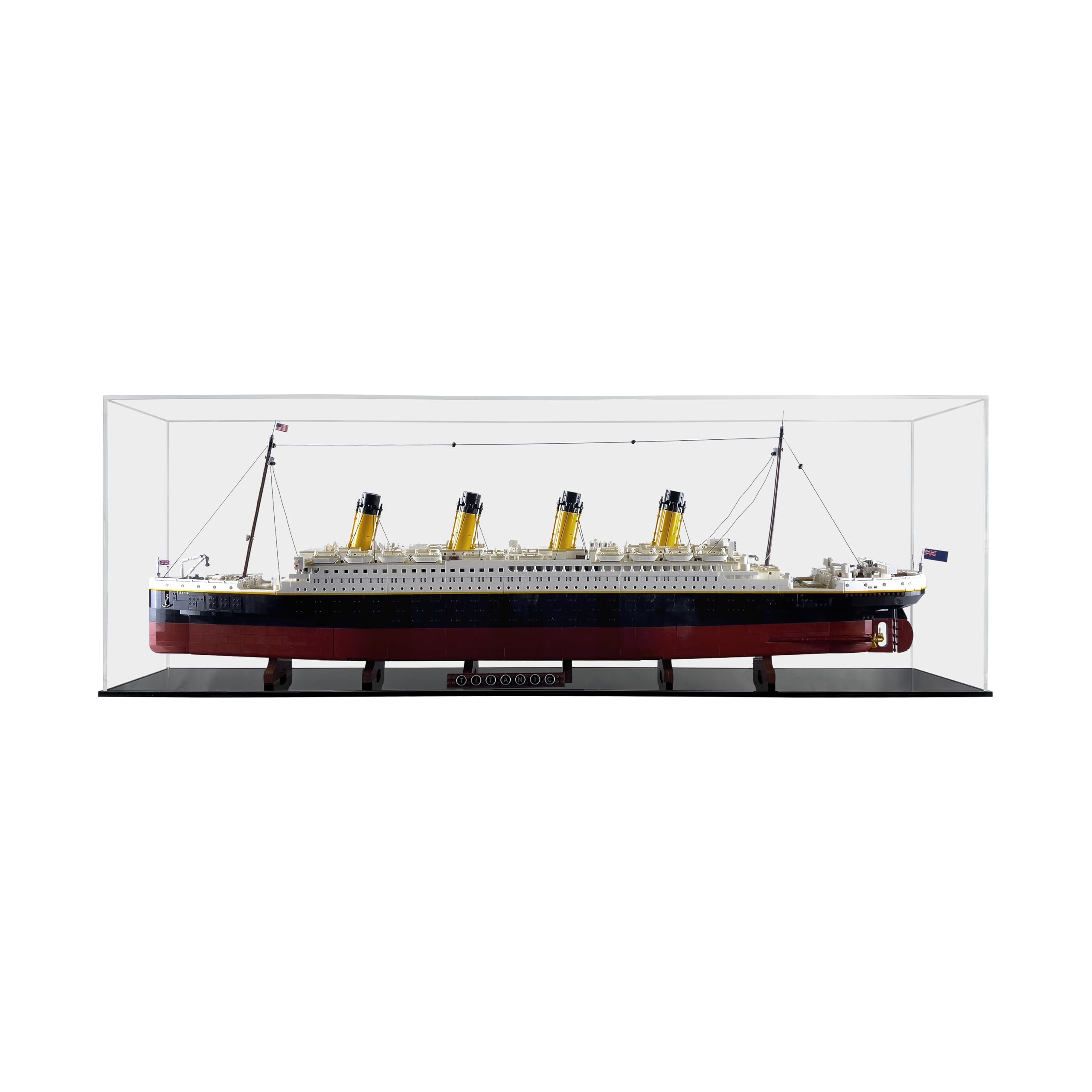 SONGLECTION Assembly-Free Acrylic Display Case for Titanic #10294, Permanently Assembled Dustproof Display Case,95% UV Protection, 5/10mm Thickness, for Lego Titanic 10294