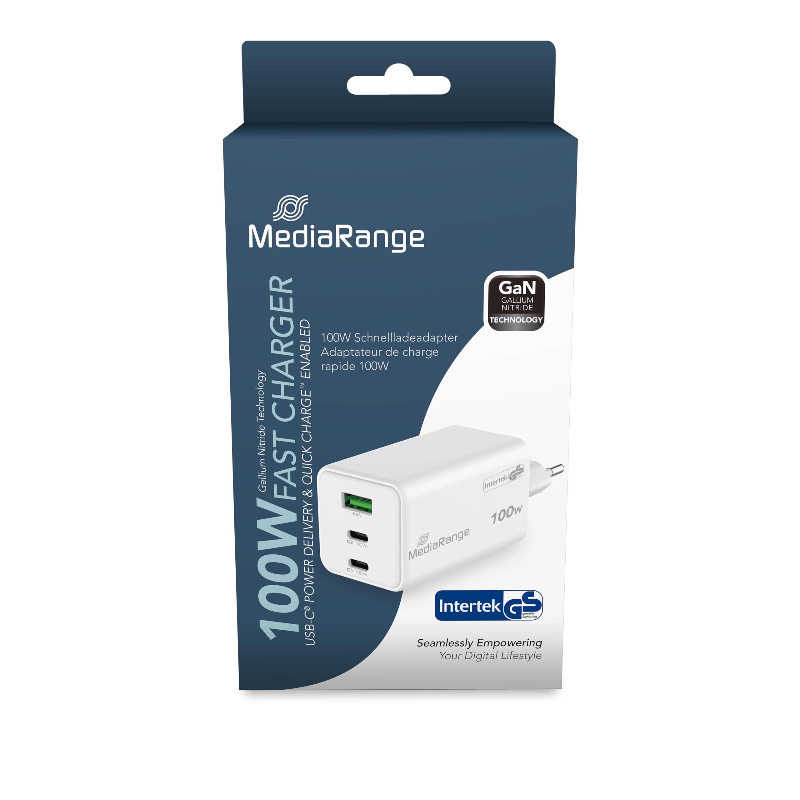 Caricabatterie 100W 3-Port USB-C USB-A bianco