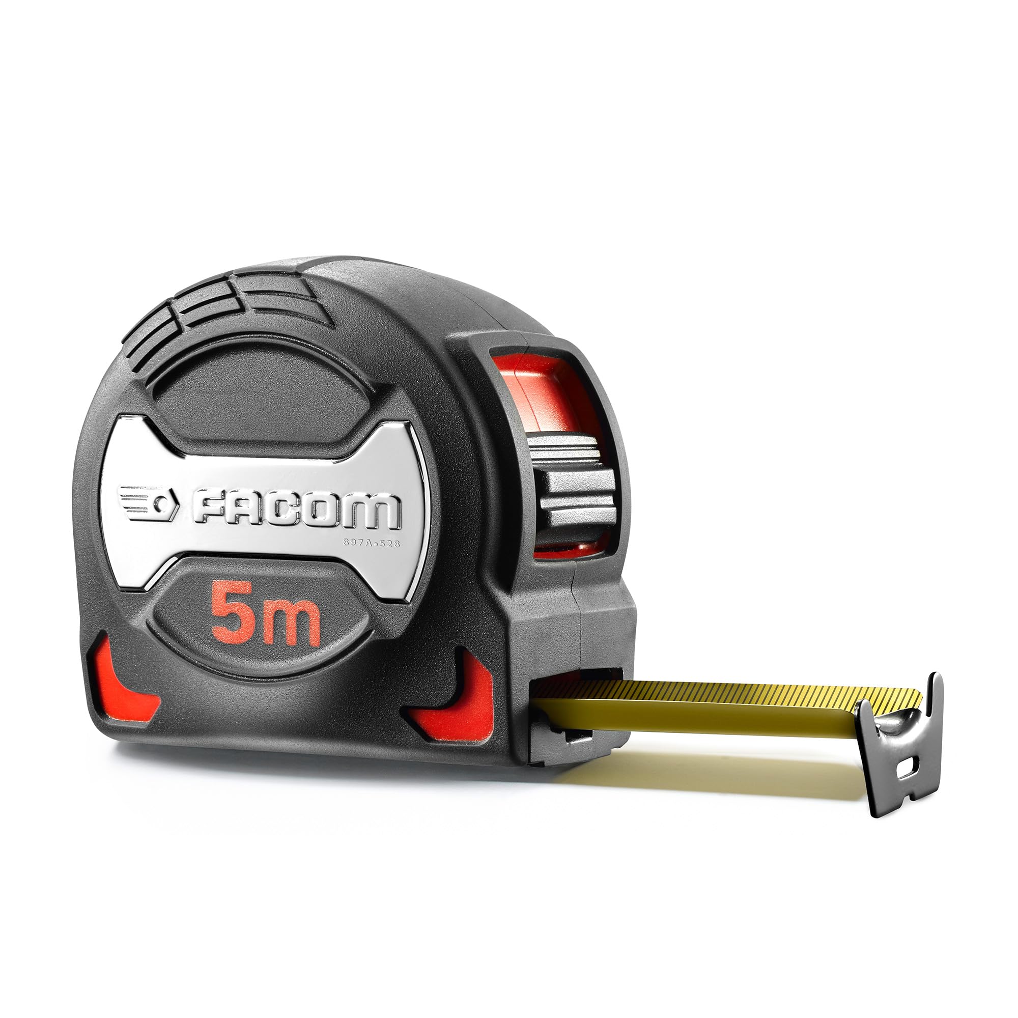 FACOM Cinta métrica corta de 5m x 28mm con clip para cinturón Grip Series, 897A.528PB