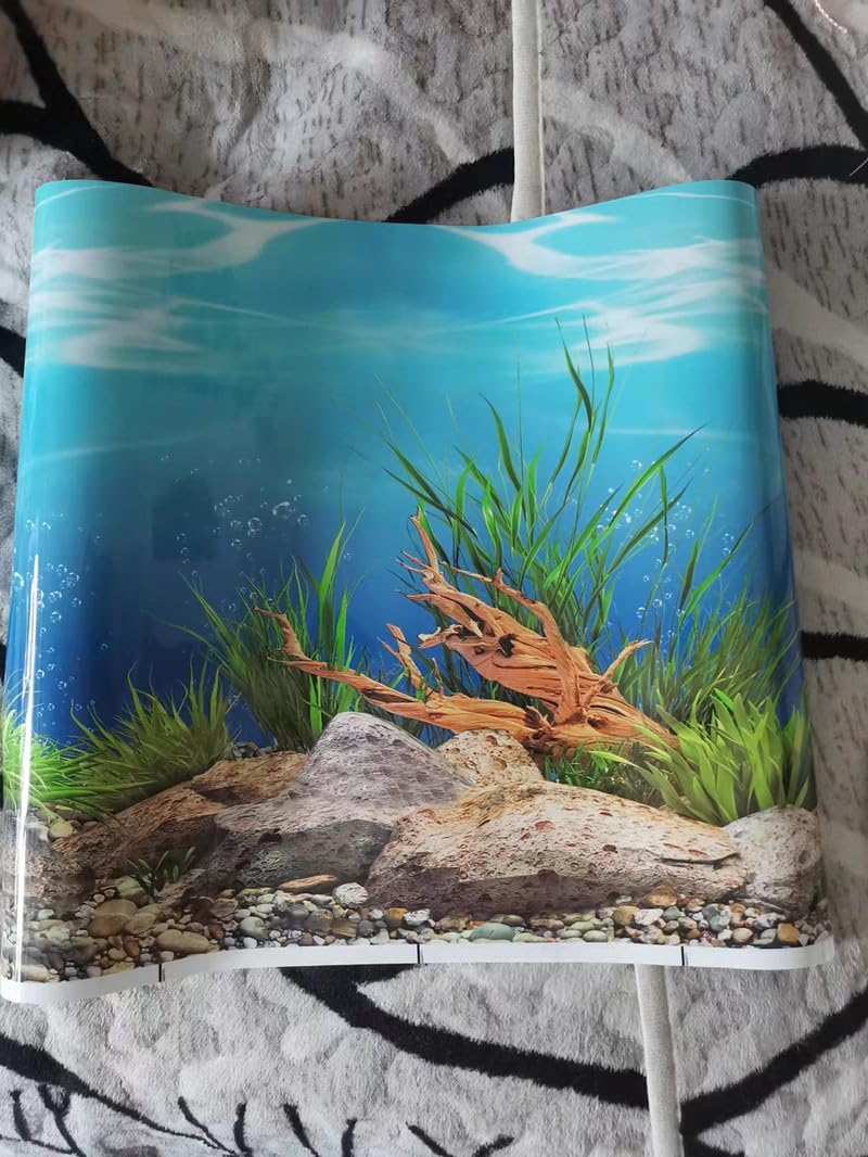 2 Pezzi Acquario Poster Sott'Acqua Fish Tank Sfondo Poster Addensare Adesivo PVC Statico Adesivo Sfondo Carta Decorativa Adesivi (30 * 62cm)