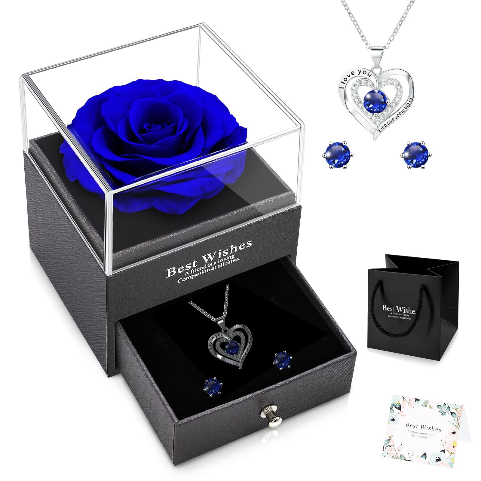 Regalo Mamma Natale - Rosa Eterna con Collana - Regali Originali per Compleanno, Anniversario, San Valentino, Festa della Mamma