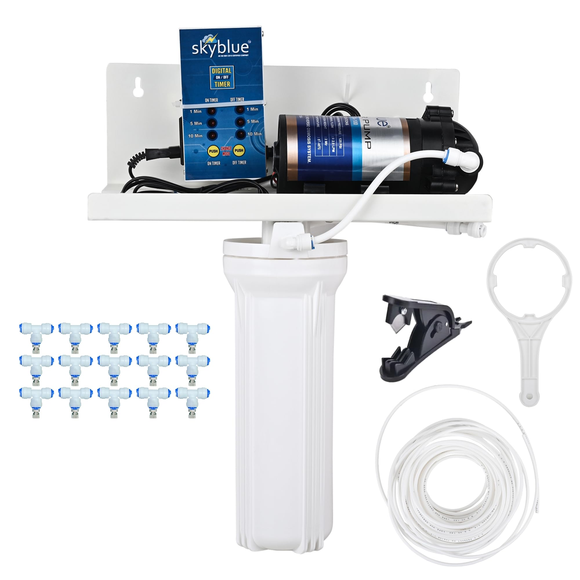 skyblue Premium Fogger Kit with 15 nozzles for Dairy Farms, Restaurants, Cafes and Outdoor Spaces Misting