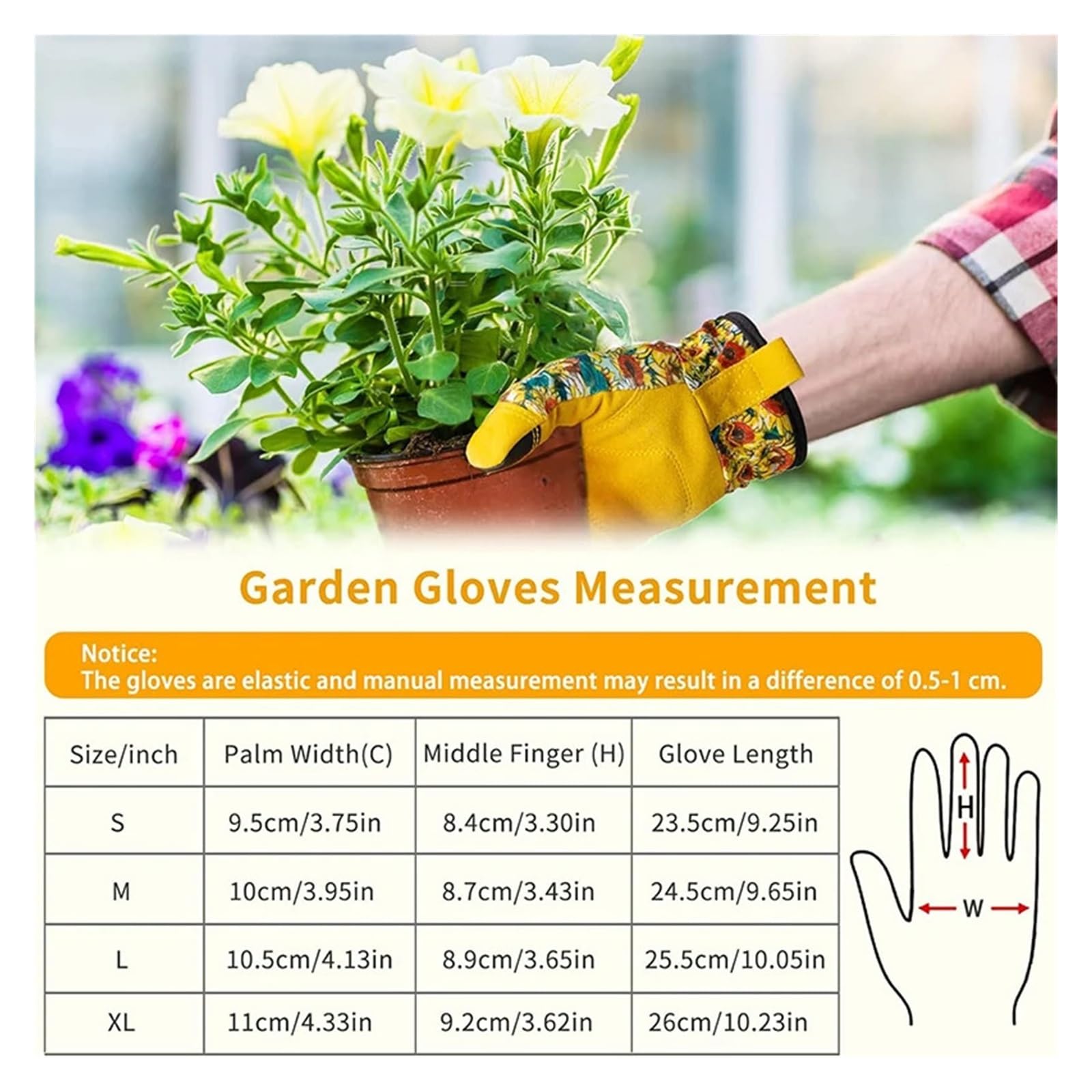 Gants de jardinage longueur coude taille rosiers travail jardin écran tactile toile(Medium)