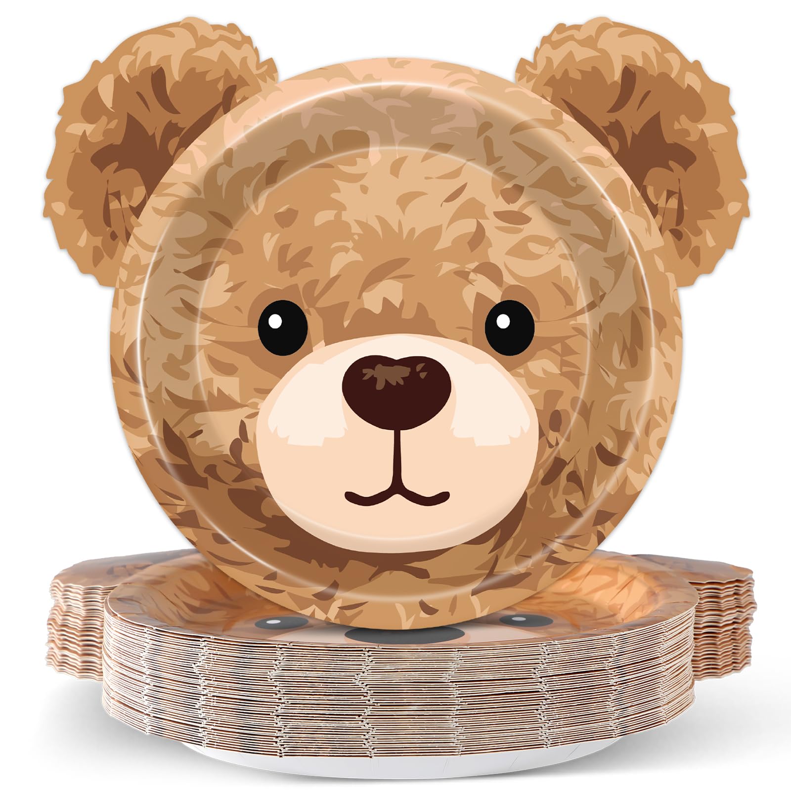 Amazon.com: 48PCS Bear Shaped Paper Plates Brown Bear Party