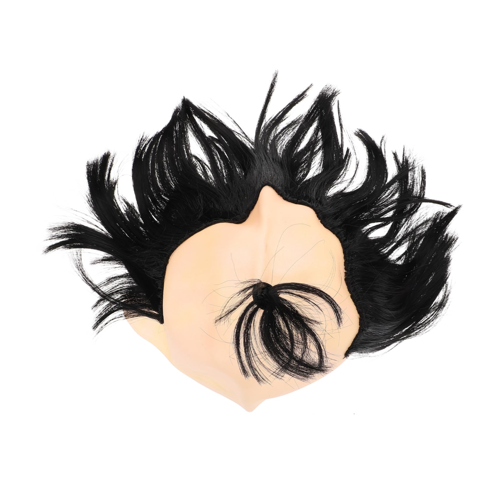 Samurai Wig Balding Wig Men Fluffy Bald Cap Old Men Cosplay Cap Man Monk Cover for headed Samurai Hairpiece Elder No Glue Vinyl