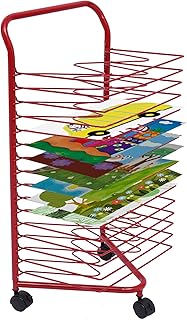 Mobile Art Drying Rack,16 Shelves,Ideal for School/Art Clubs,Height 33 inches,Art Drying Rack for Classroom Paint Drying Rack Art Artwork Storage Display Rack Art Drying Rack with Wheels for Crafts