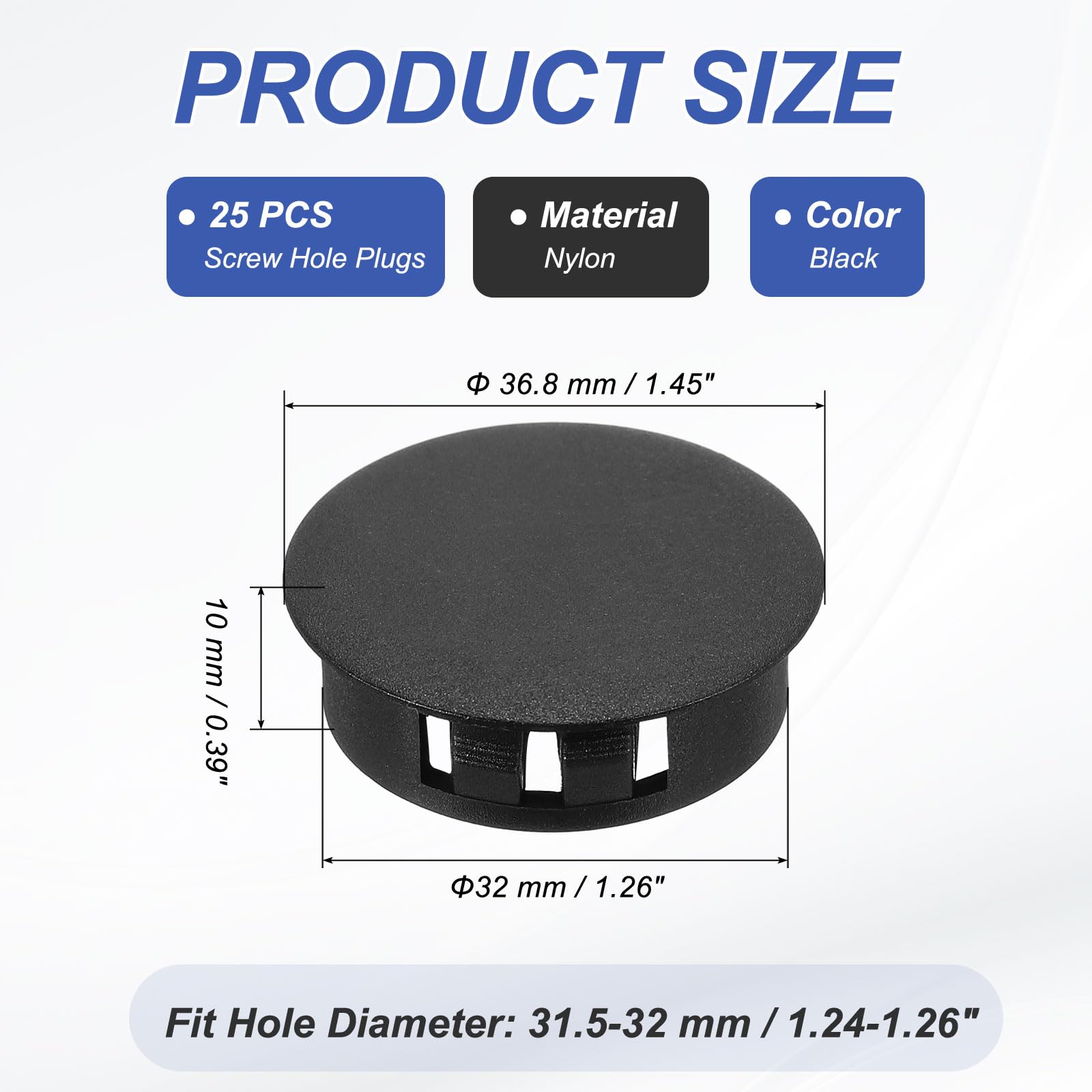 PATIKIL 32mm/1-1/4" Plastic Hole Plugs - Image 2